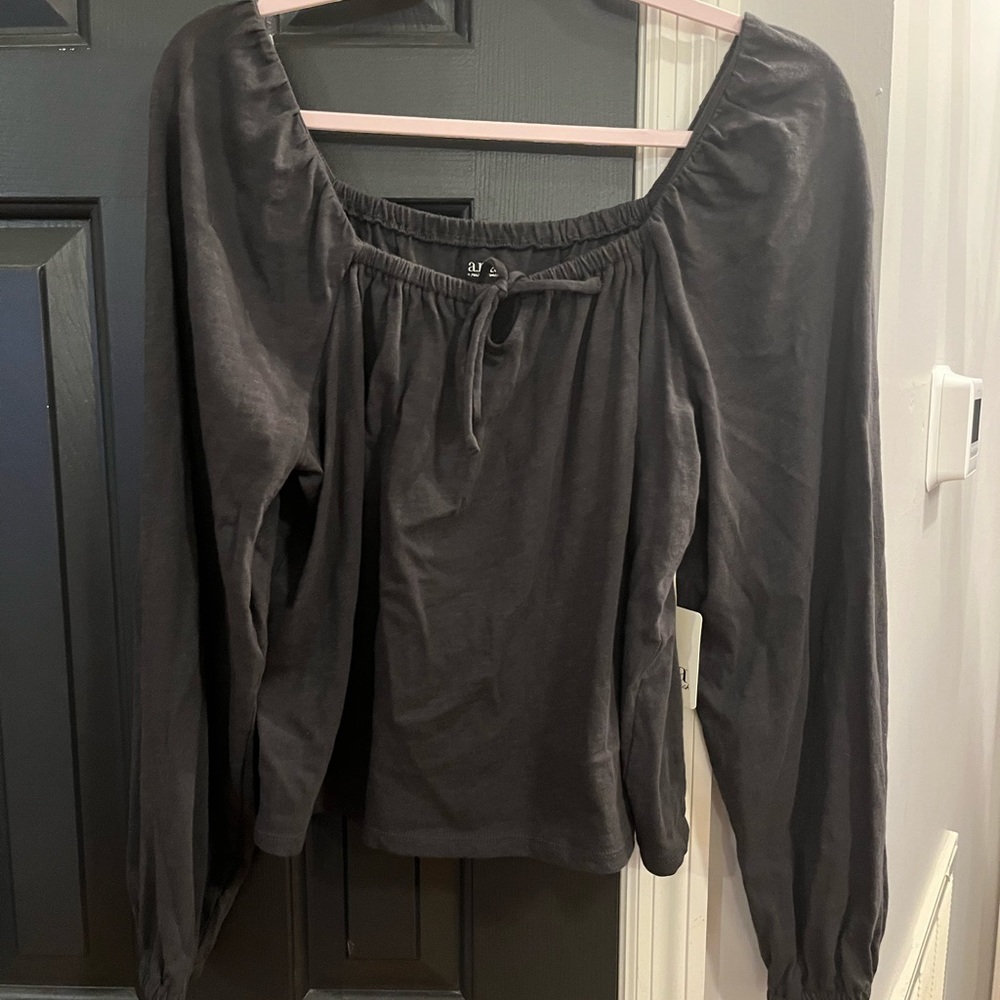 New with tags Charcoal gray blouse